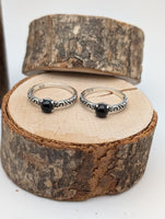 Dainty Black Onyx Sterling Silver Ring