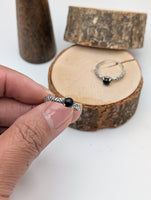 Dainty Black Onyx Sterling Silver Ring