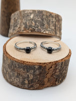 Dainty Black Onyx Sterling Silver Ring