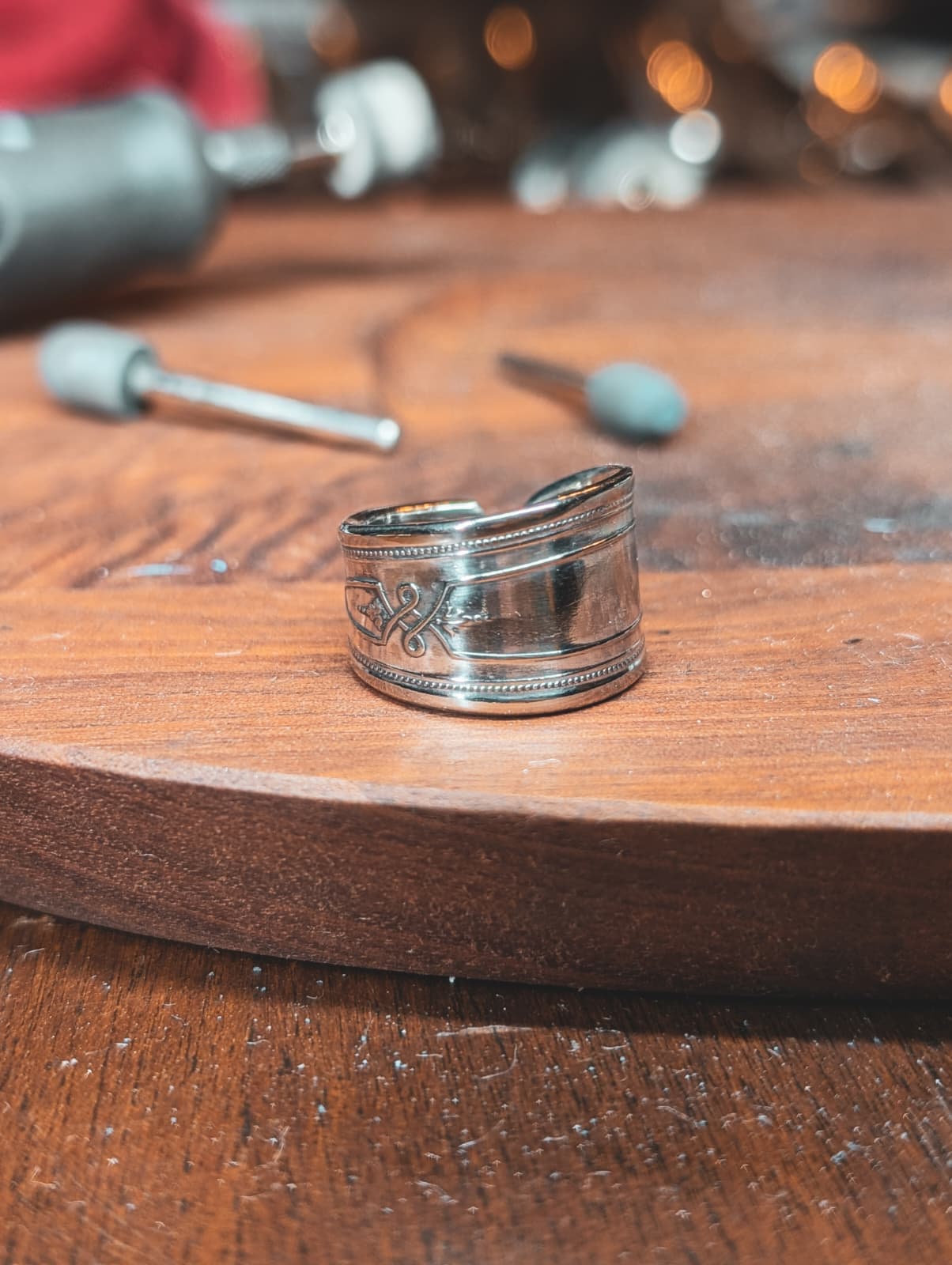 Antique Silver Spoon Ring Bands