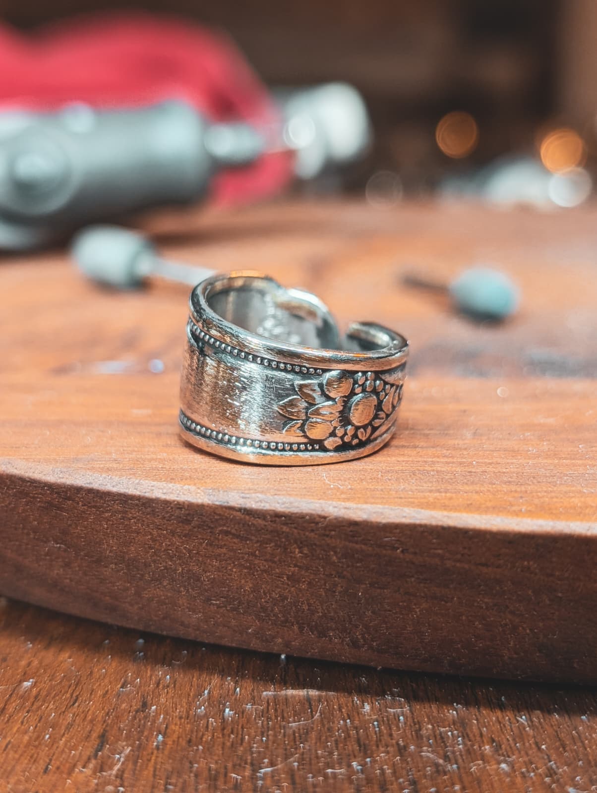 Antique Silver Spoon Ring Bands