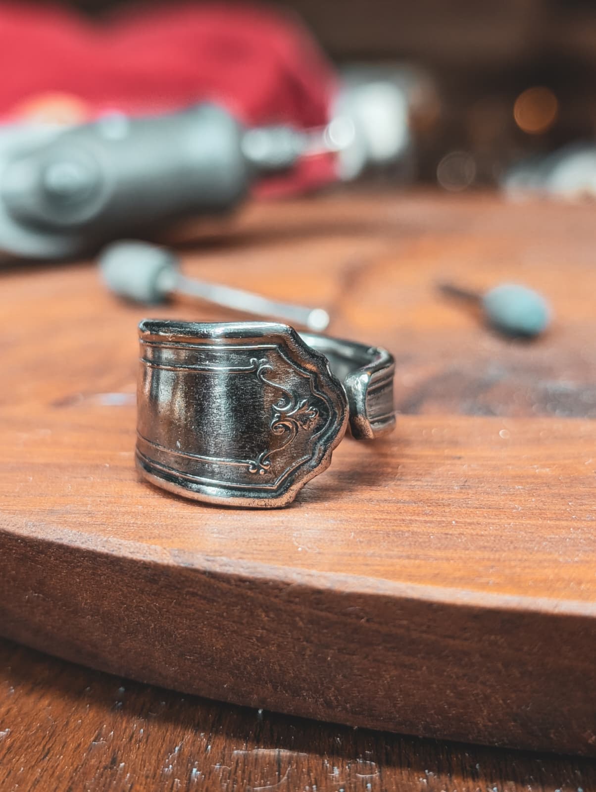 Antique Silver Spoon Ring Bands