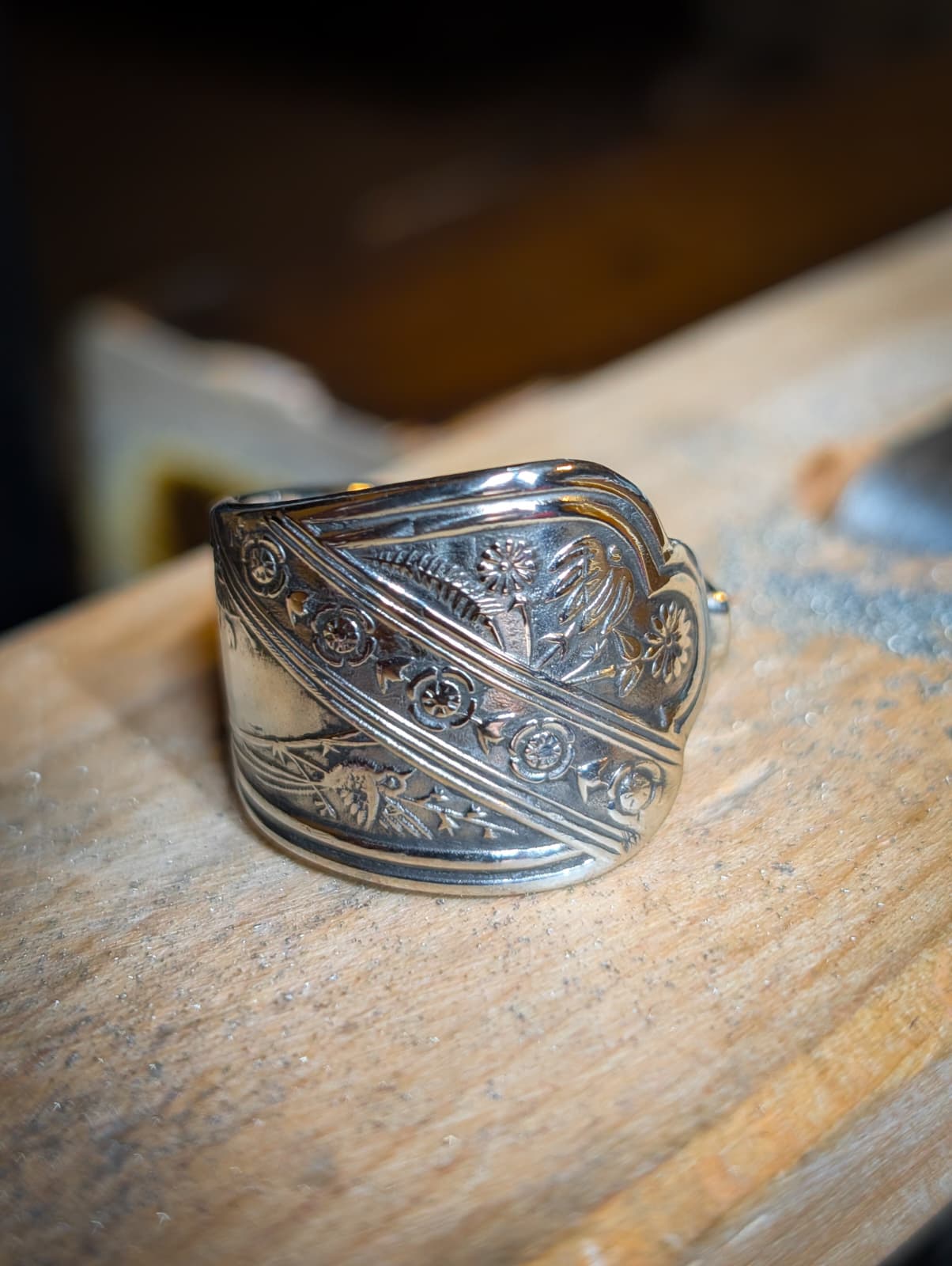 The Garden Stainless Steel Spoon Ring size 8.5