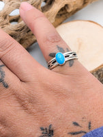 Navajo Sterling Silver Ring Turquoise Ring Size 6 (Unsigned)