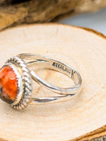 Navajo Sterling Silver Ring Spiny Oyster by (?) size 6