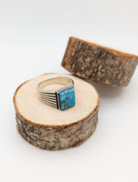 Square Turquoise size 11 - Sterling Silver Ring