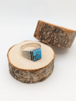 Square Turquoise size 11 - Sterling Silver Ring