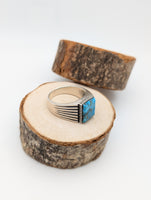Square Turquoise size 11 - Sterling Silver Ring