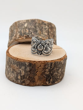 Handmade Sterling Silver Flower Cigar Band Ring