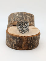 Handmade Sterling Silver Flower Cigar Band Ring
