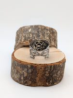 Handmade Sterling Silver Flower Cigar Band Ring