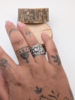 Handmade Sterling Silver Flower Cigar Band Ring