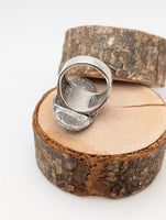 Navajo Sterling Silver Turquoise Southwest Stamped Oval Ring Sz 8.5