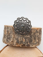 Beautiful Handmade Sterling Silver Concho Ring size 6.75