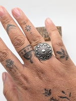Beautiful Handmade Sterling Silver Concho Ring size 6.75
