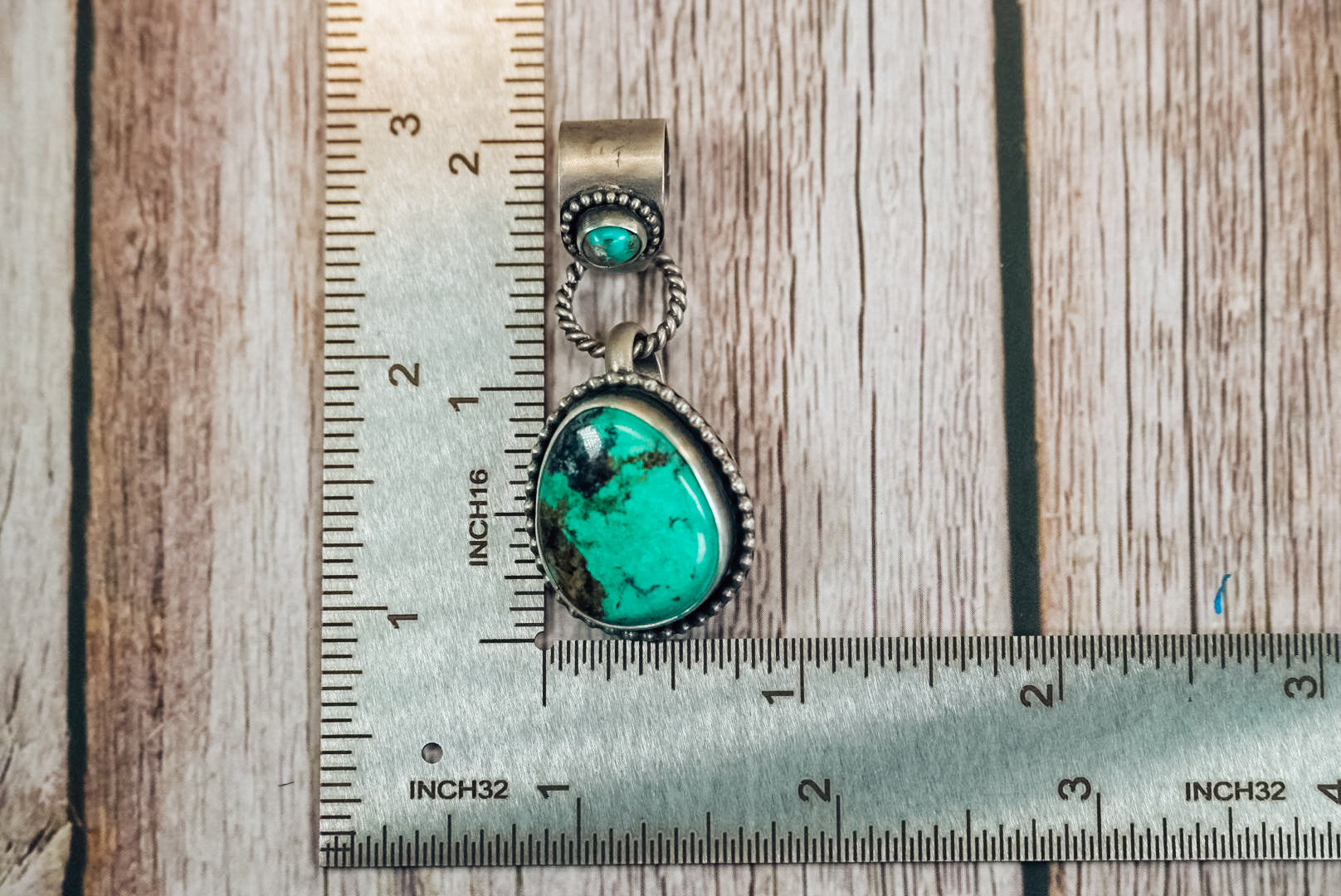 Handmade Sterling Silver Turquoise Pendant | Evans Turquoise & Royston Turquoise Convertible Pendant