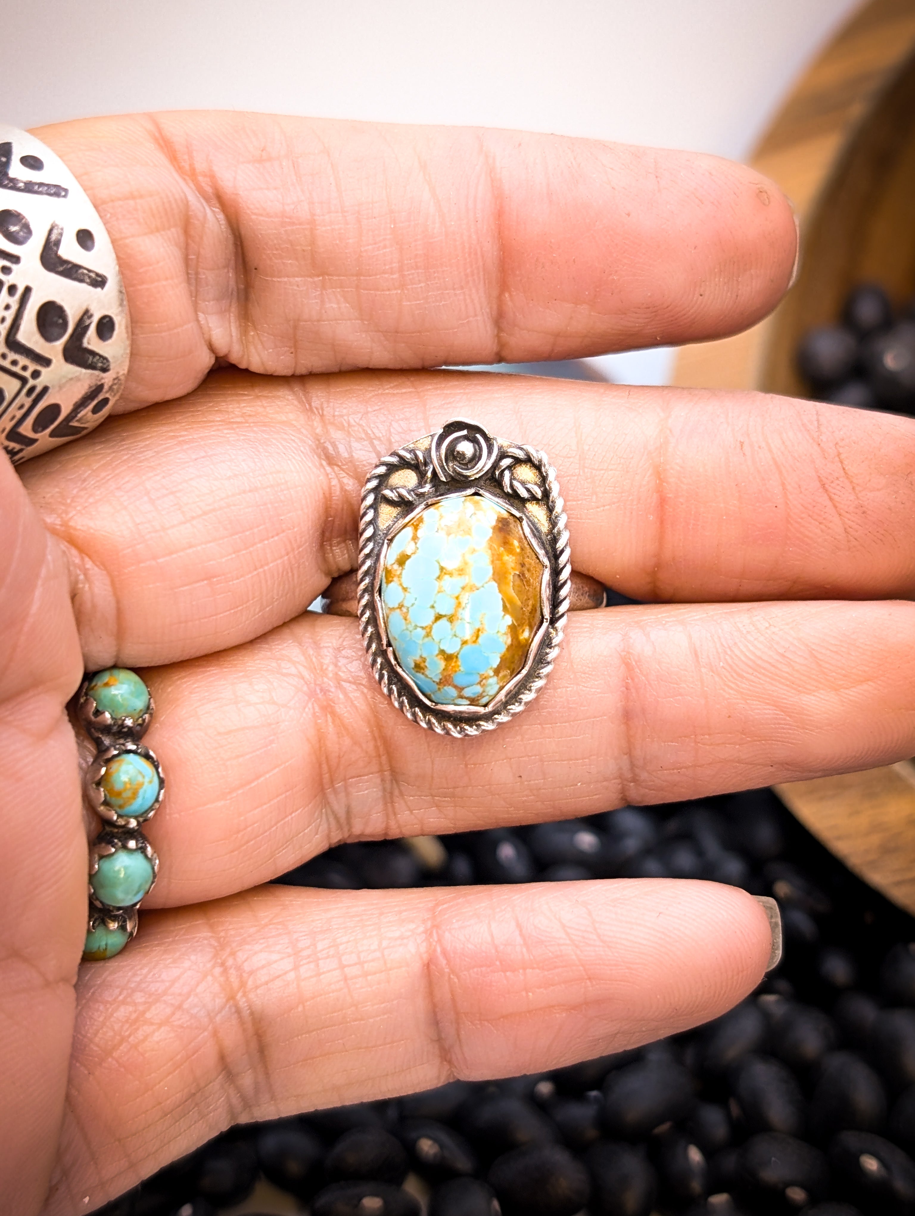 Royston Turquoise Sterling Silver Ring sz 8