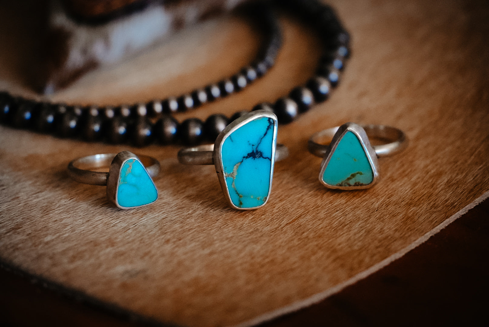 Handmade Sterling Silver Ring | Kingman Turquoise Daily Stacker Ring | Size 6.25