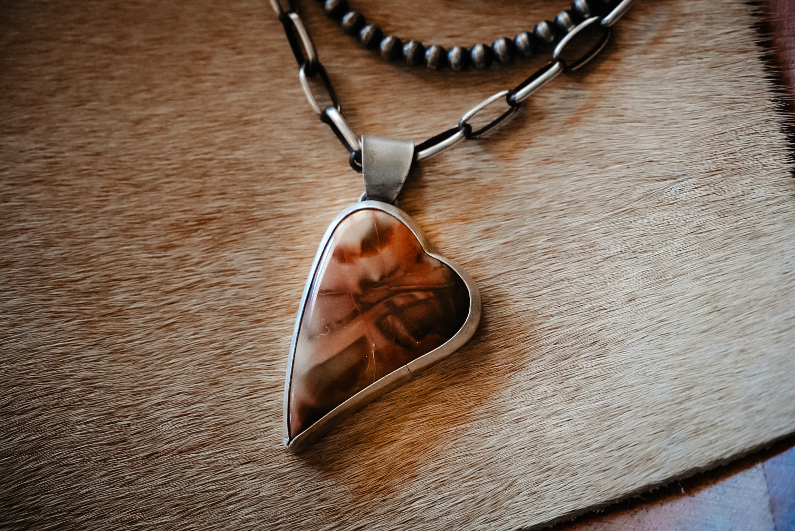 Handmade Sterling Silver Jasper Heart Pendant | Heart Pendant