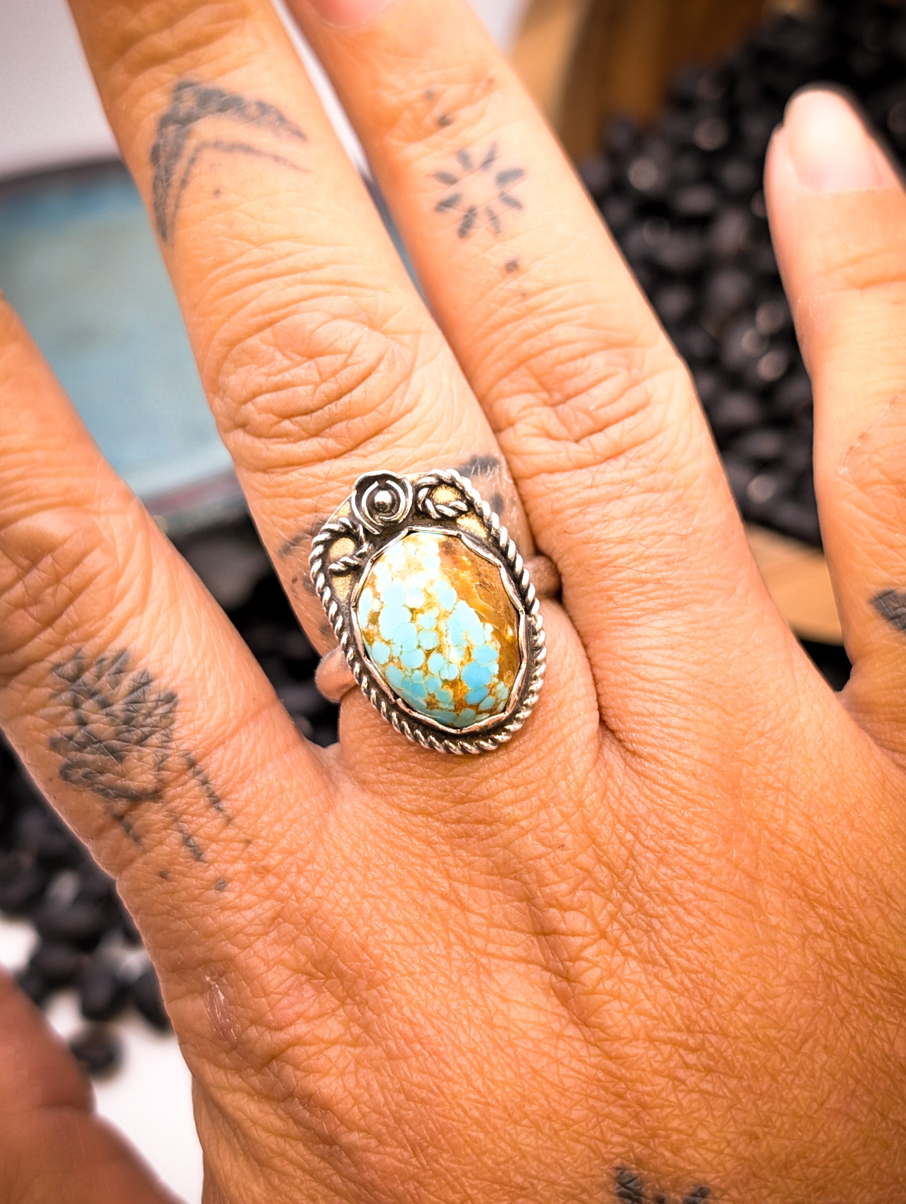 Royston Turquoise Sterling Silver Ring sz 8