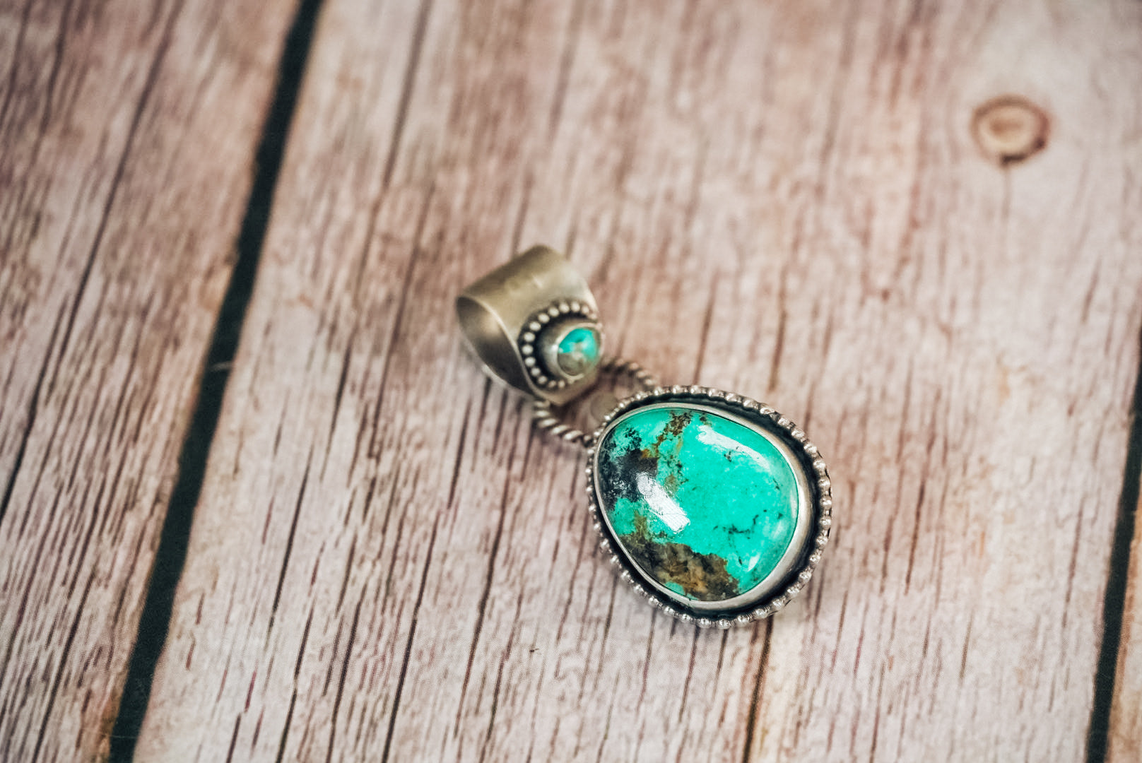 Handmade Sterling Silver Turquoise Pendant | Evans Turquoise & Royston Turquoise Convertible Pendant