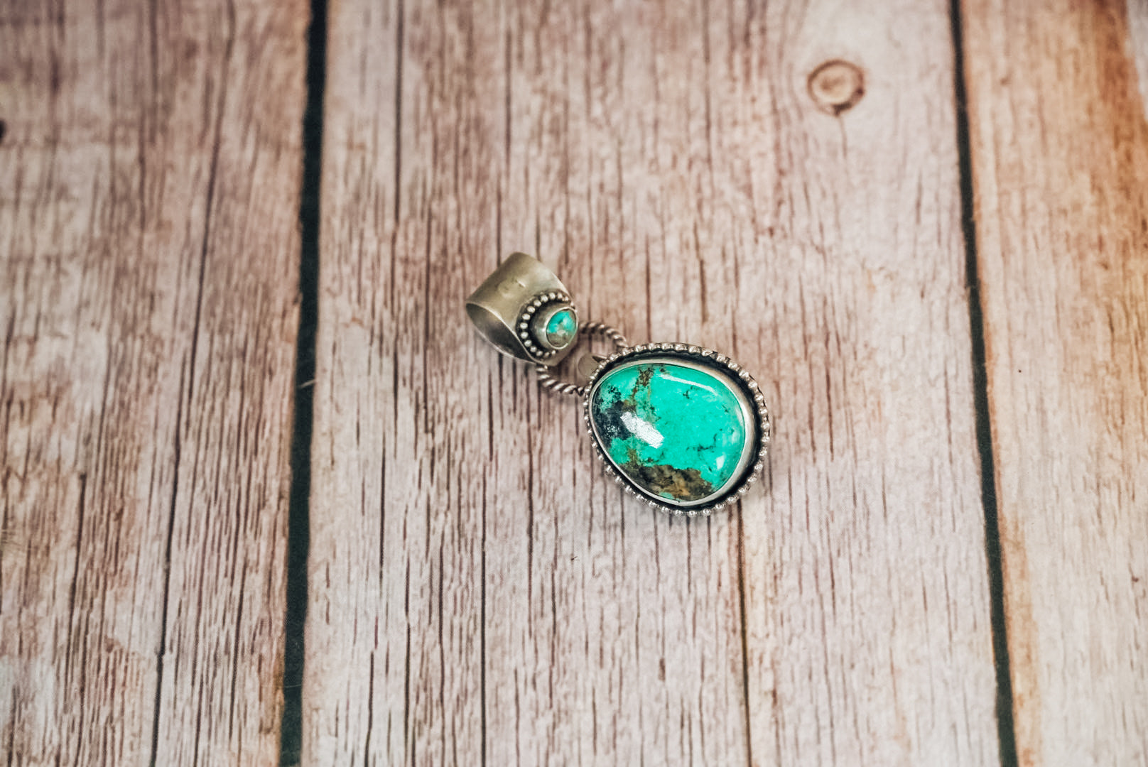 Handmade Sterling Silver Turquoise Pendant | Evans Turquoise & Royston Turquoise Convertible Pendant