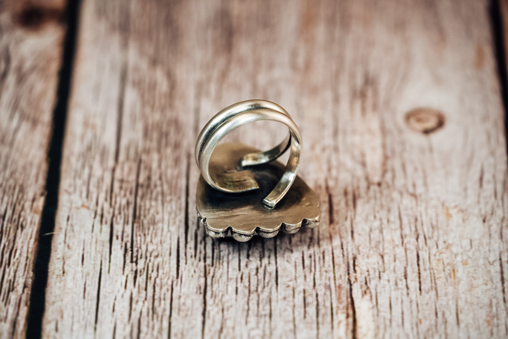 Handmade Sterling Silver Chrysocolla Agate Statement Ring | Adjustable Size